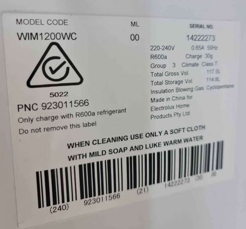 Westinghouse 120L Bar Fridge