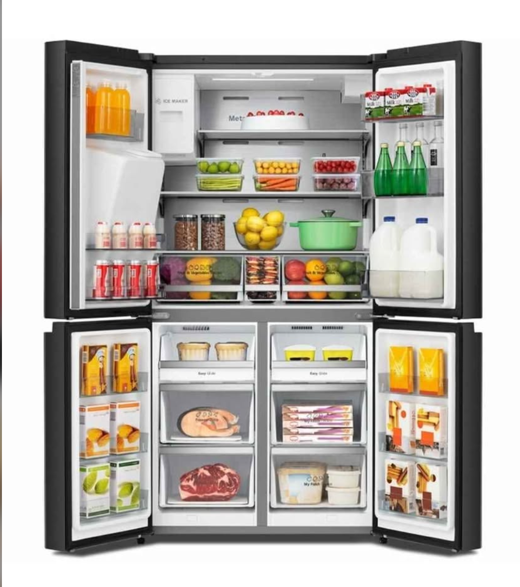 Hisense 4 Door Ice/Water Black Fridge 585L