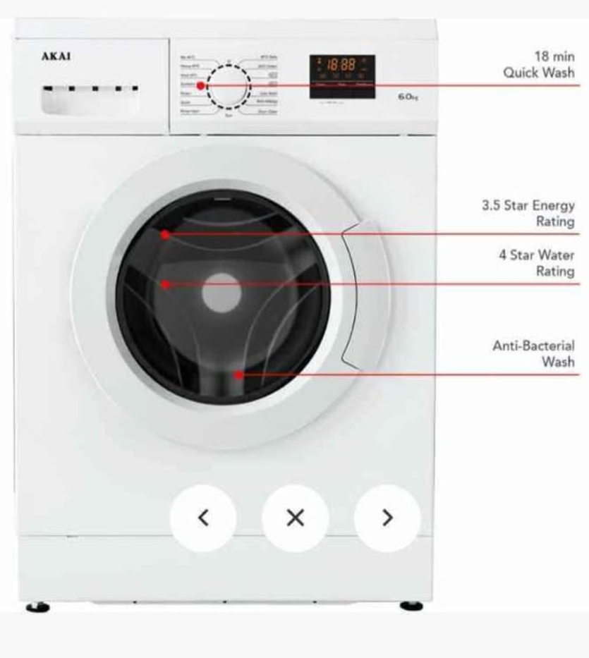Akai Near New Front Load Washer