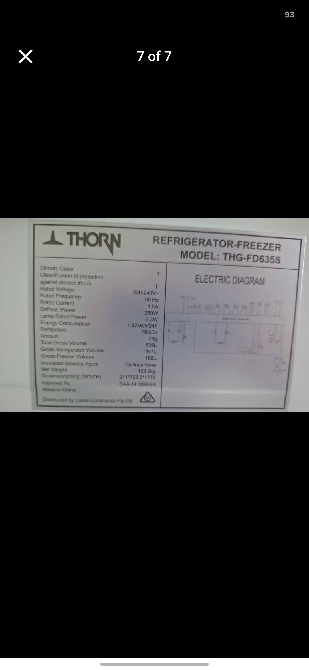 Thorn French Door Fridge Freezer