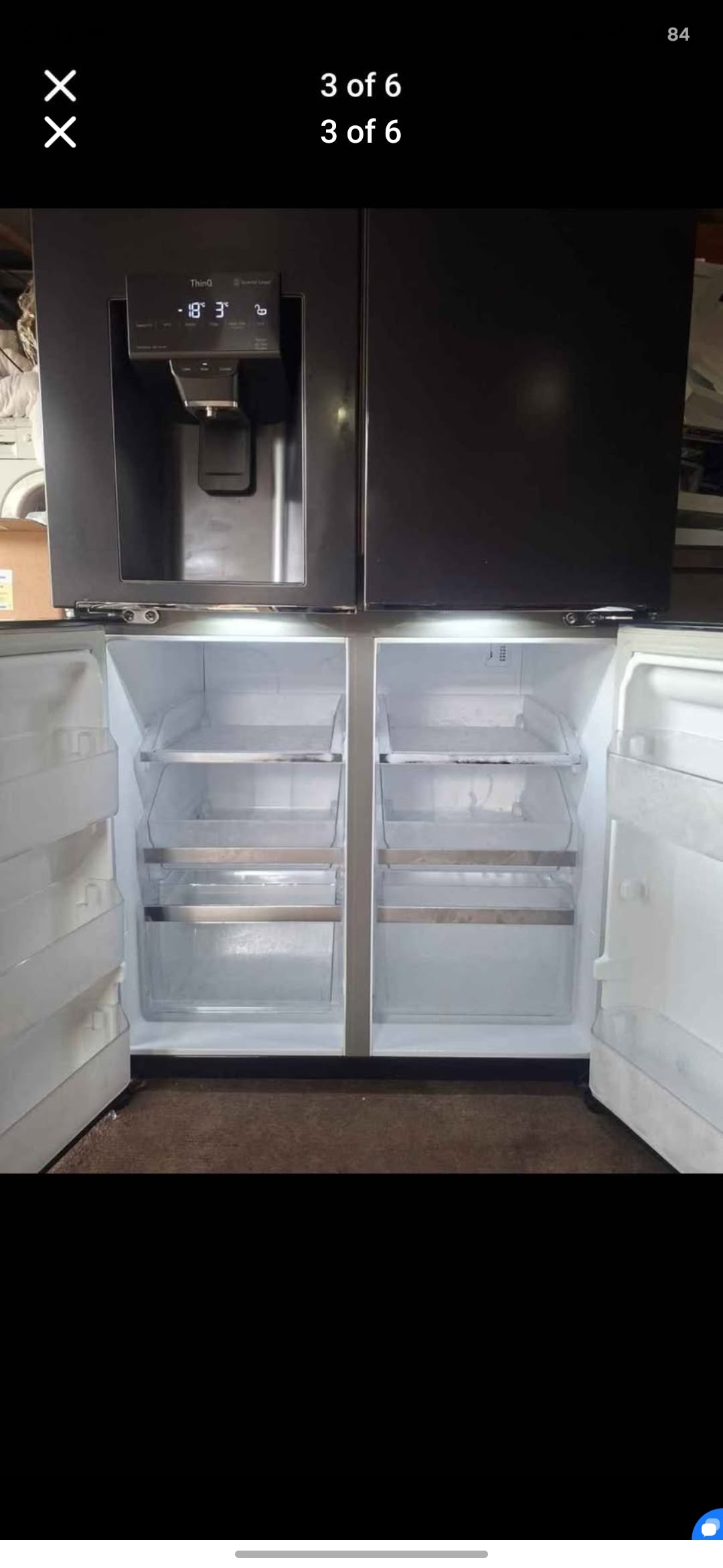 LG 706L Quad Door Fridge Black