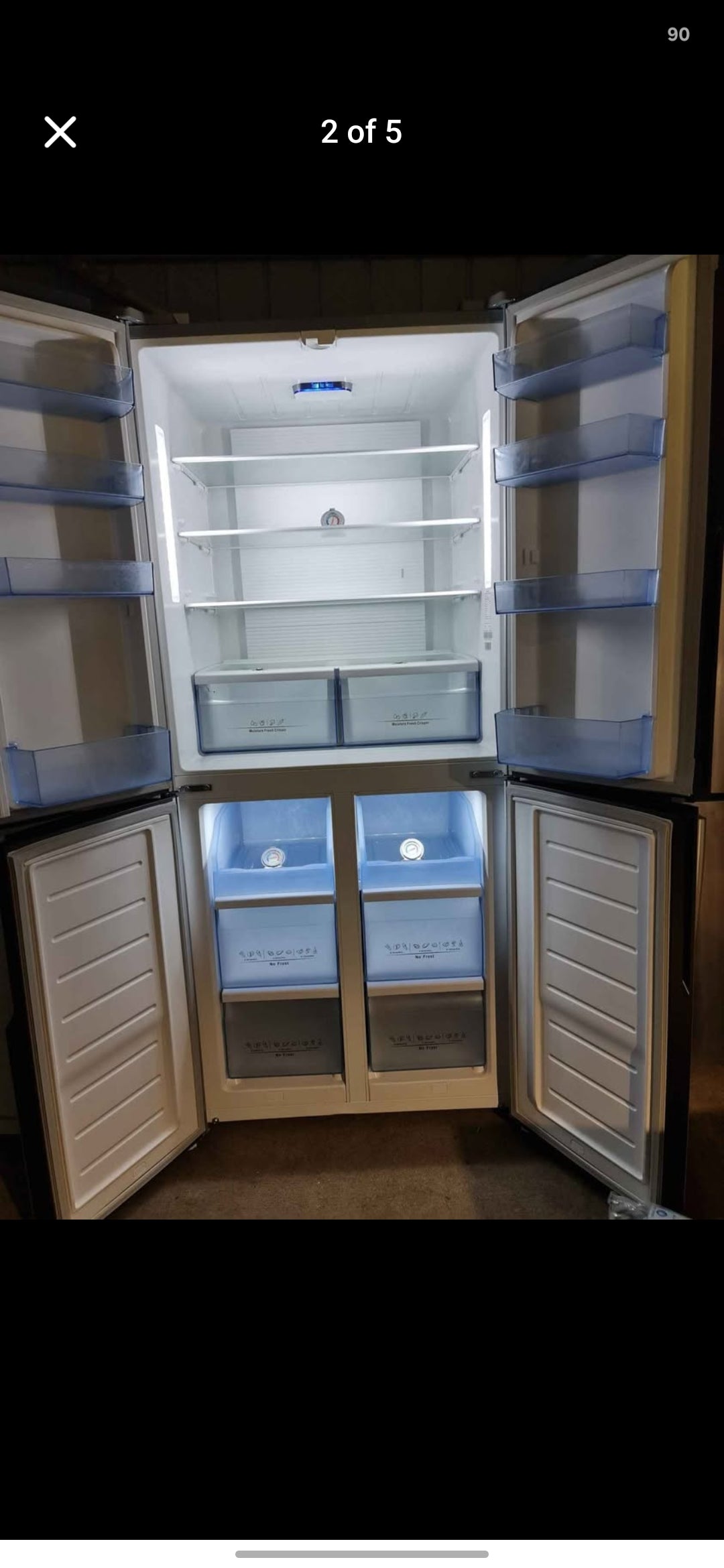 Hisense 512L Quad Door White Glass Doors