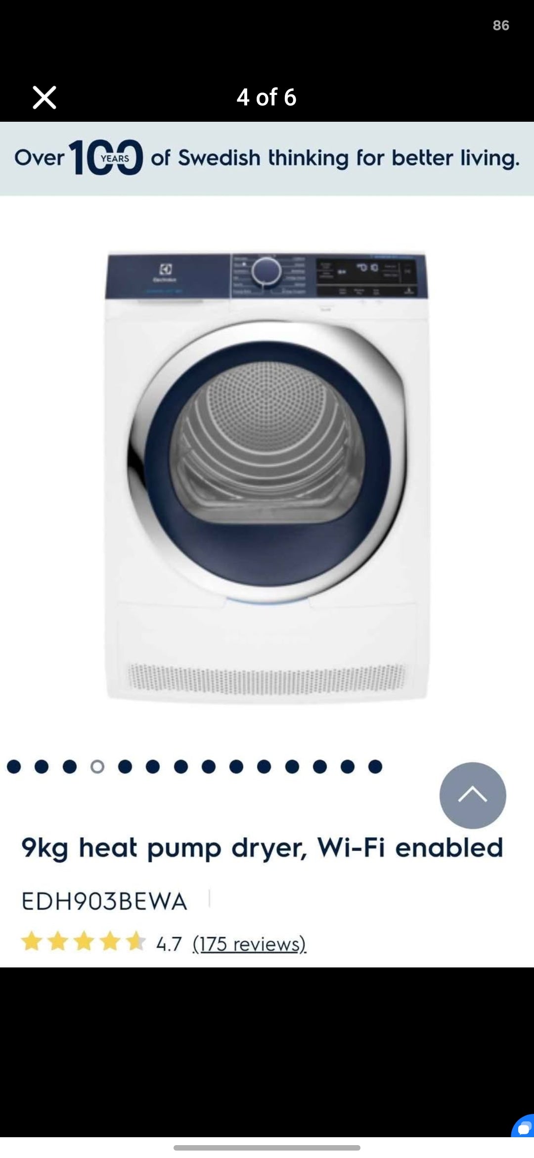 Electrolux 9kg Heat Pump Dryer