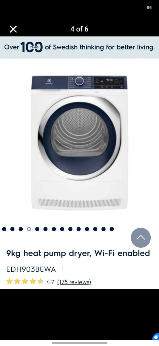 Electrolux 9kg Heat Pump Dryer