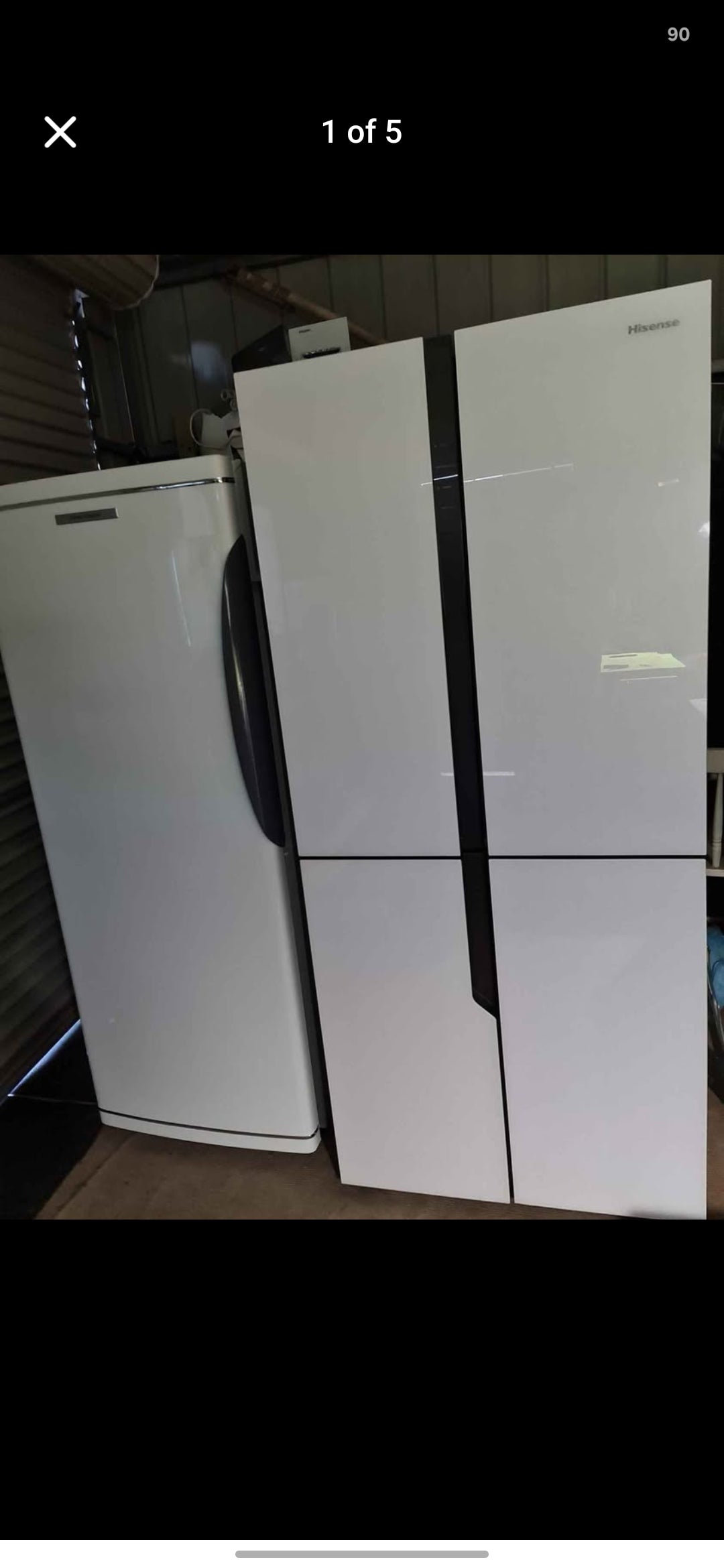 Hisense 512L Quad Door White Glass Doors