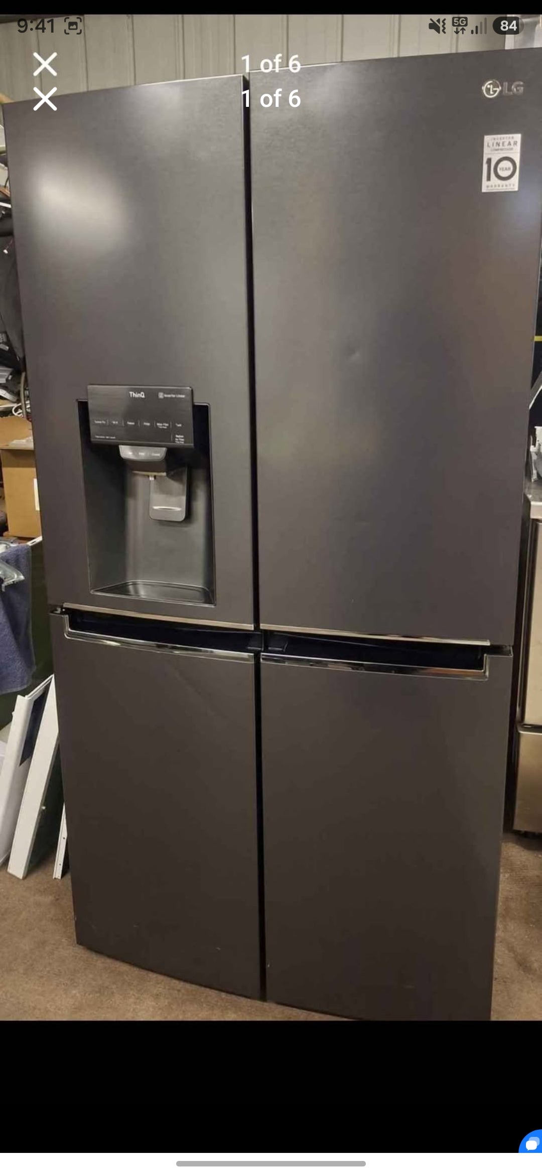 LG 706L Quad Door Fridge Black