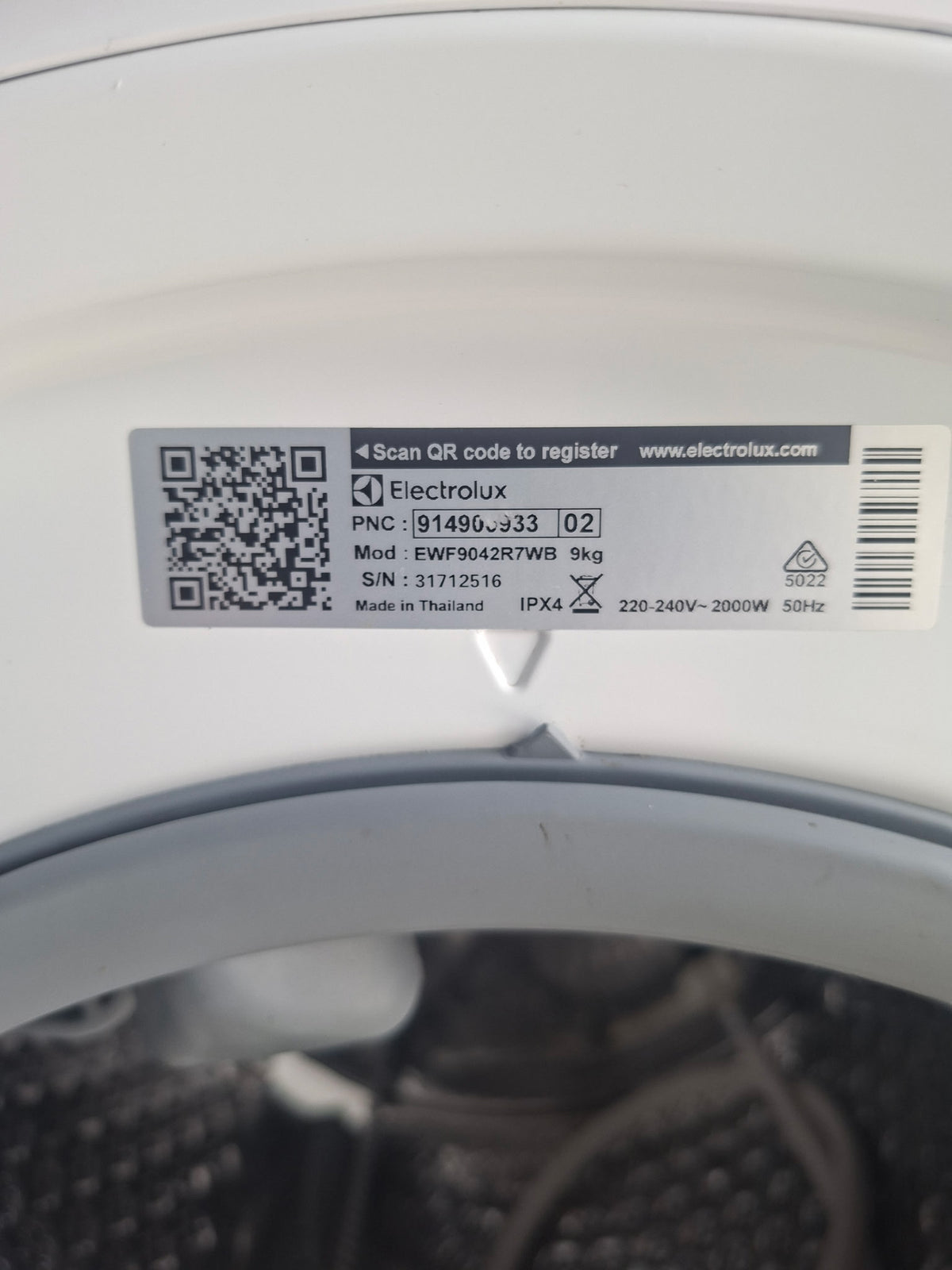 Electrolux 9kg Front Load Washer