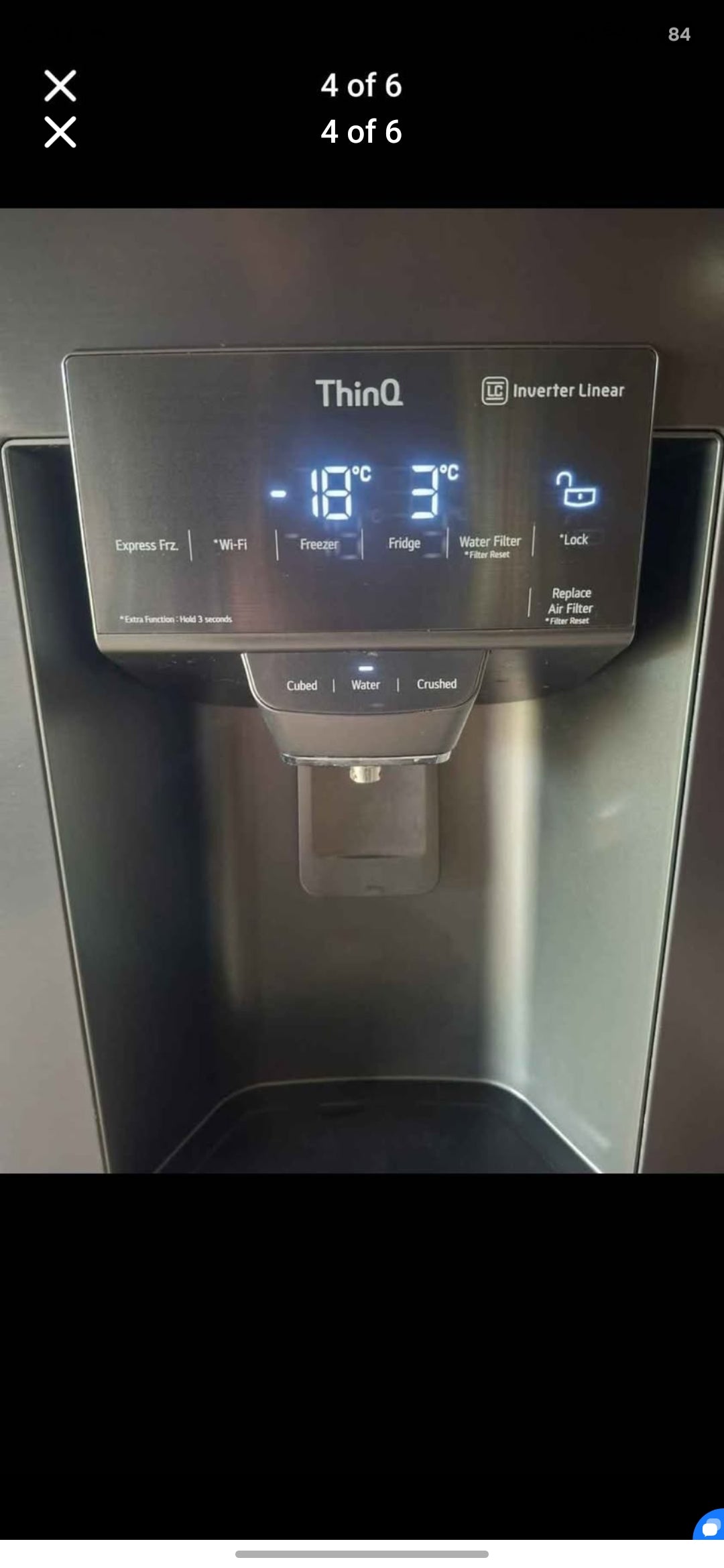 LG 706L Quad Door Fridge Black