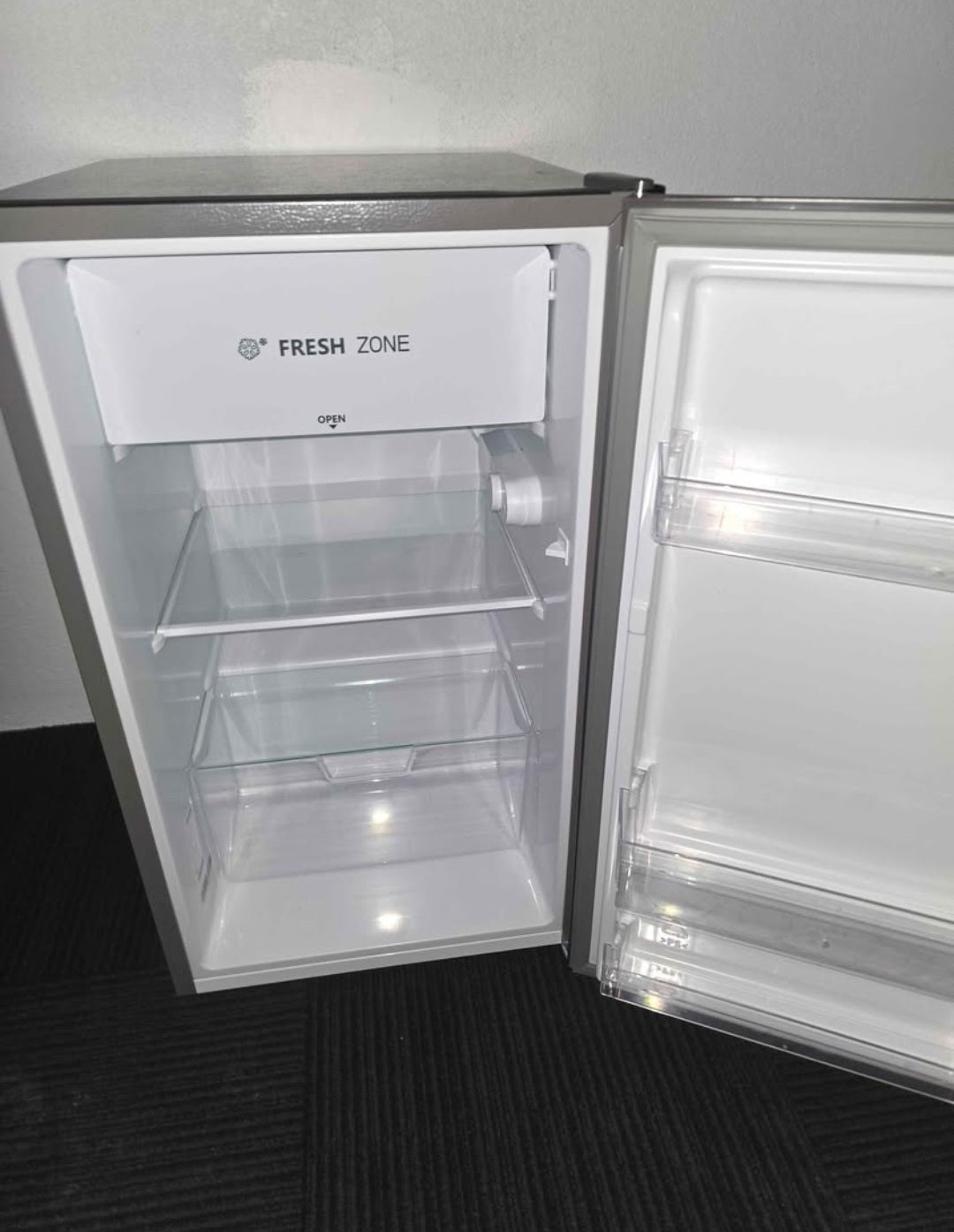 Near new Hisense bar fridge stainless steel